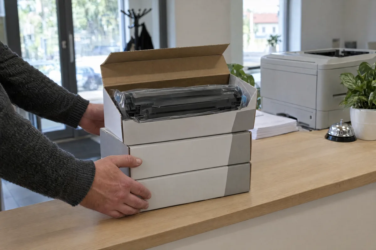Dodávka nových tonerov na recepciu firmy